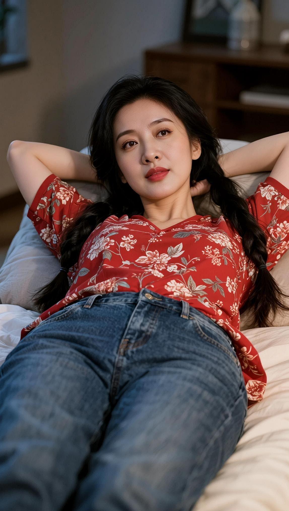 AI居家慵懒照 抖音ai创作 少女写真 甜系女孩  写真照