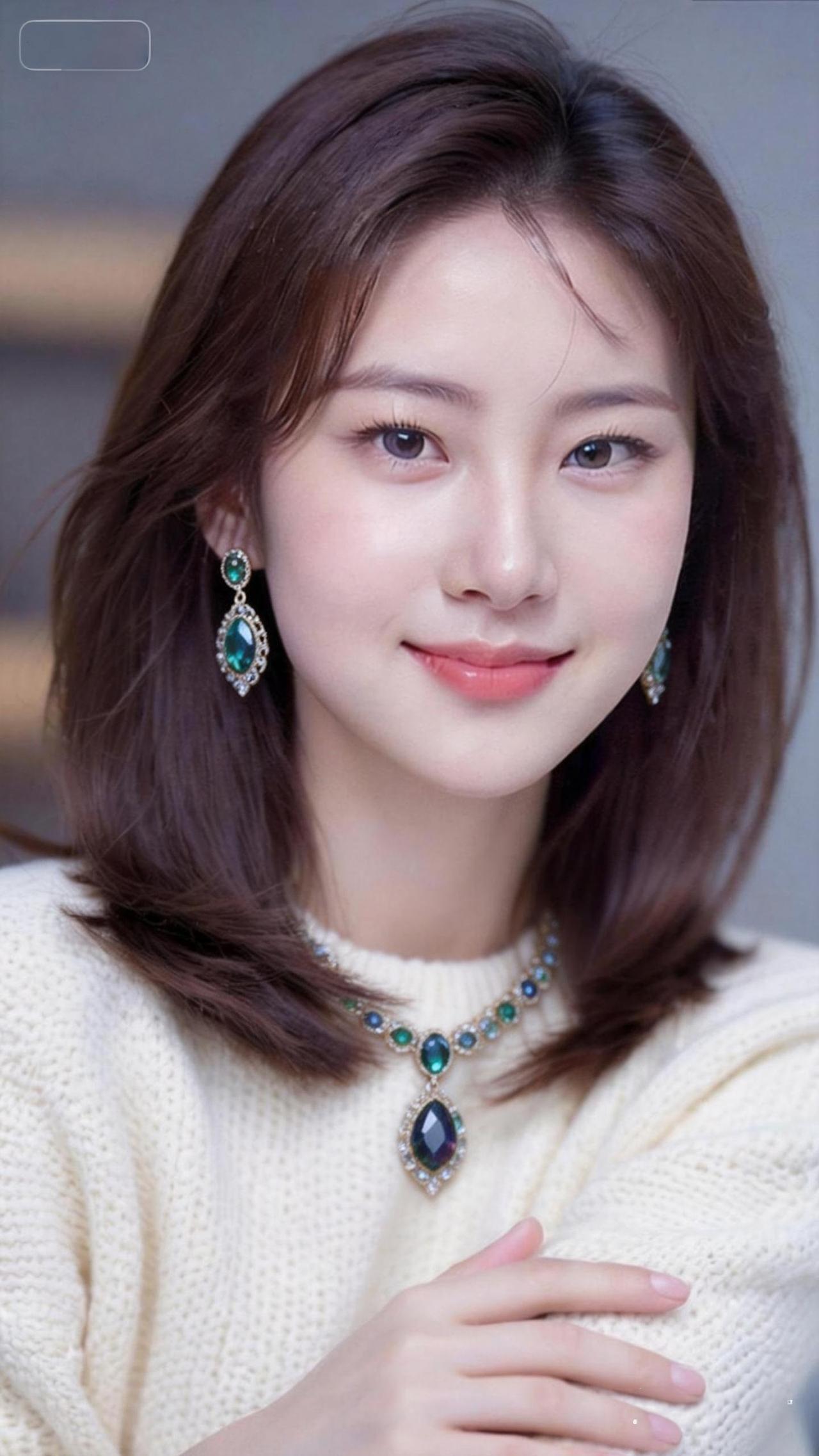 温柔甜美的冬日穿搭，配上闪亮的蓝绿色珠宝，秒变女神！💖✨