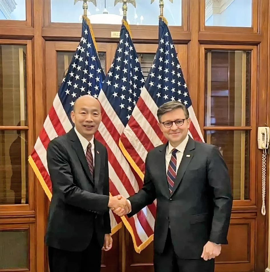 严重的挑衅！窜访美国的韩国瑜与美国众议院议长约翰逊会晤！6月27日，根据岛内媒体