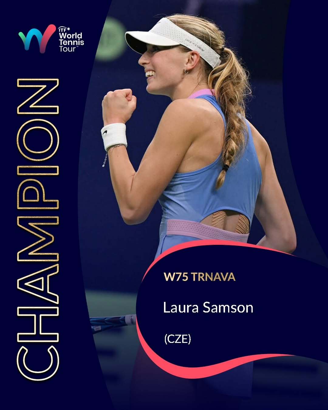 劳拉·萨姆森在W75特尔纳瓦站赢得冠军🏆她在决赛中以6-4 6-2击败露西·哈
