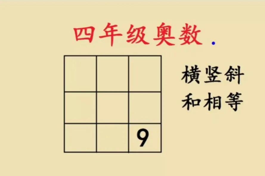 九宫格填数，四年级奥数题，小学没毕业的做不对，民办三本的文科生也做不对。