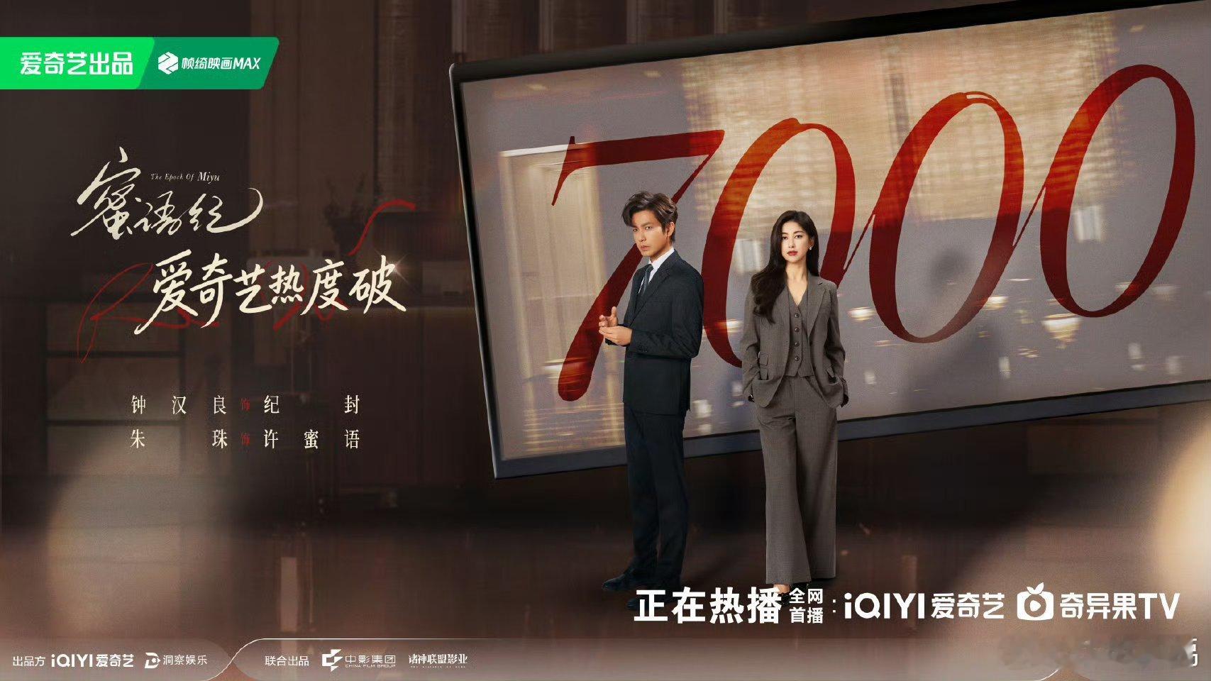 蜜语纪爱奇艺热度破7000真的越看越上头，熟龄双强+酒店职场，每一集都在过招，7