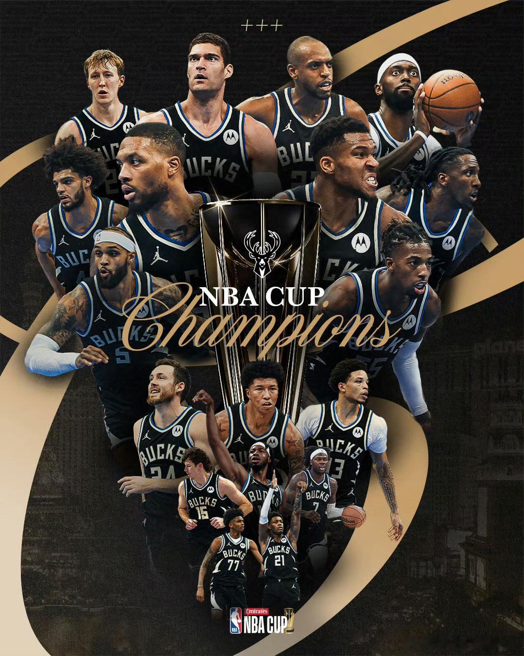 雄鹿NBA杯冠军 赛季初还是密尔沃基搞笑鹿，现在直接夺得NBA杯冠军，字母哥还是
