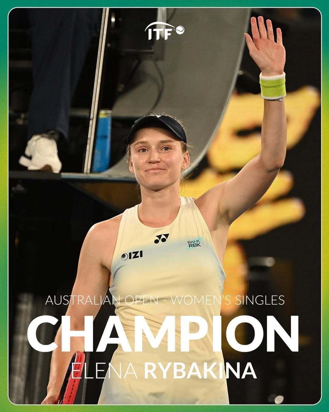 蝴蝶越过了千重浪振翅迎接墨尔本的光恭喜莱巴金娜夺得澳网女单冠军🏆网球