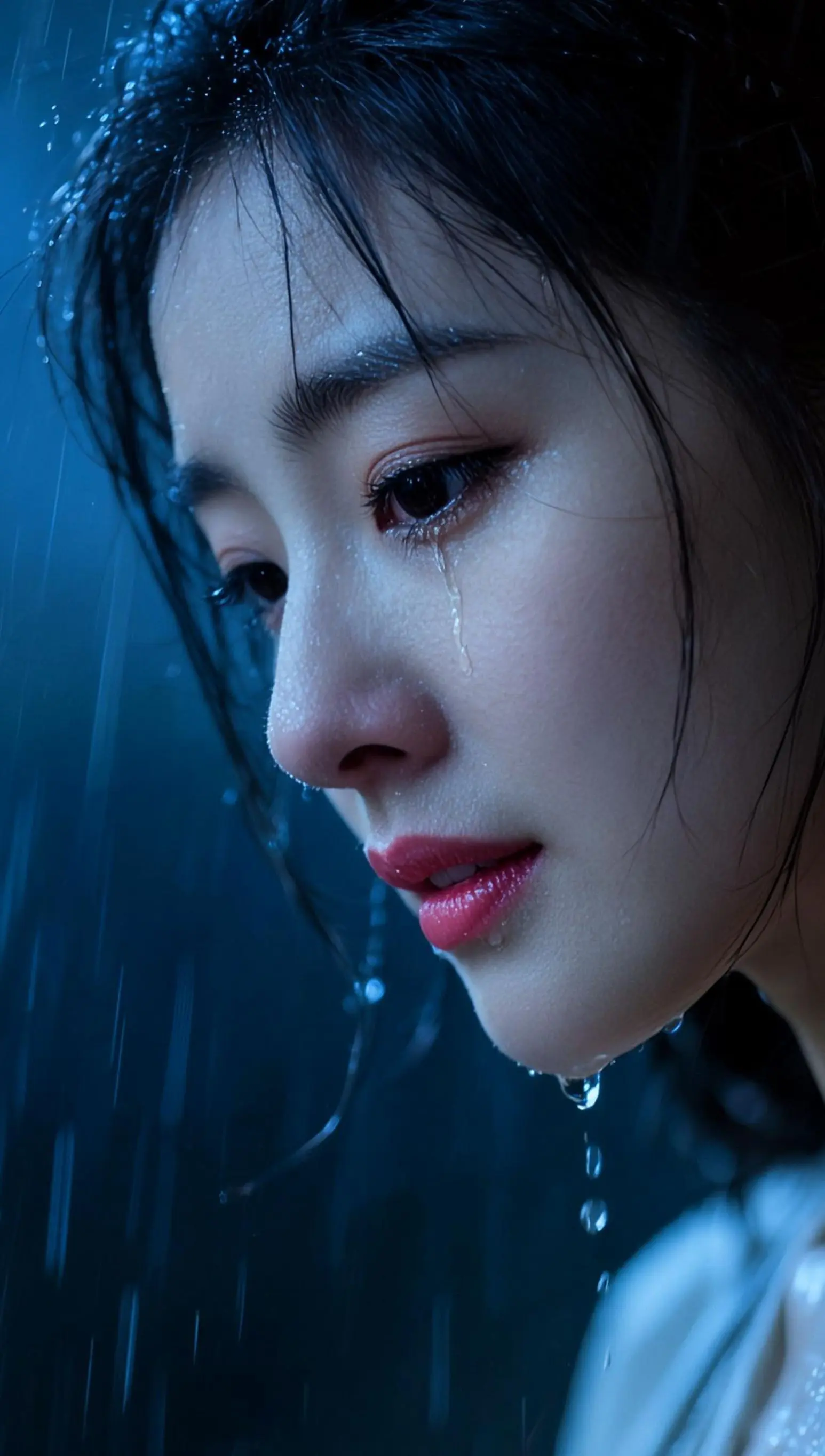 AI雨幕泪颜 ai创作