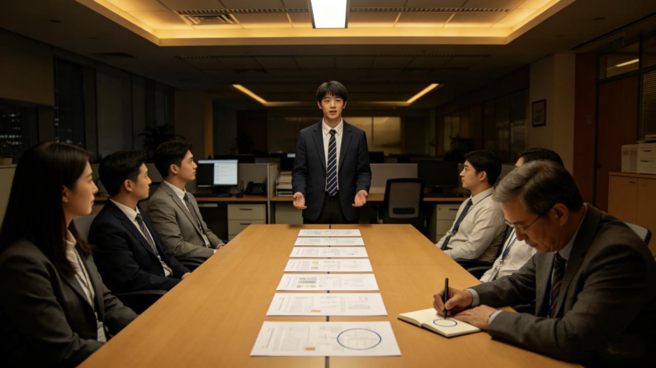 公司搞创新大赛，奖励三万元。新来的硕士生小林滔滔不绝，一口气提了六个方案。
旁边