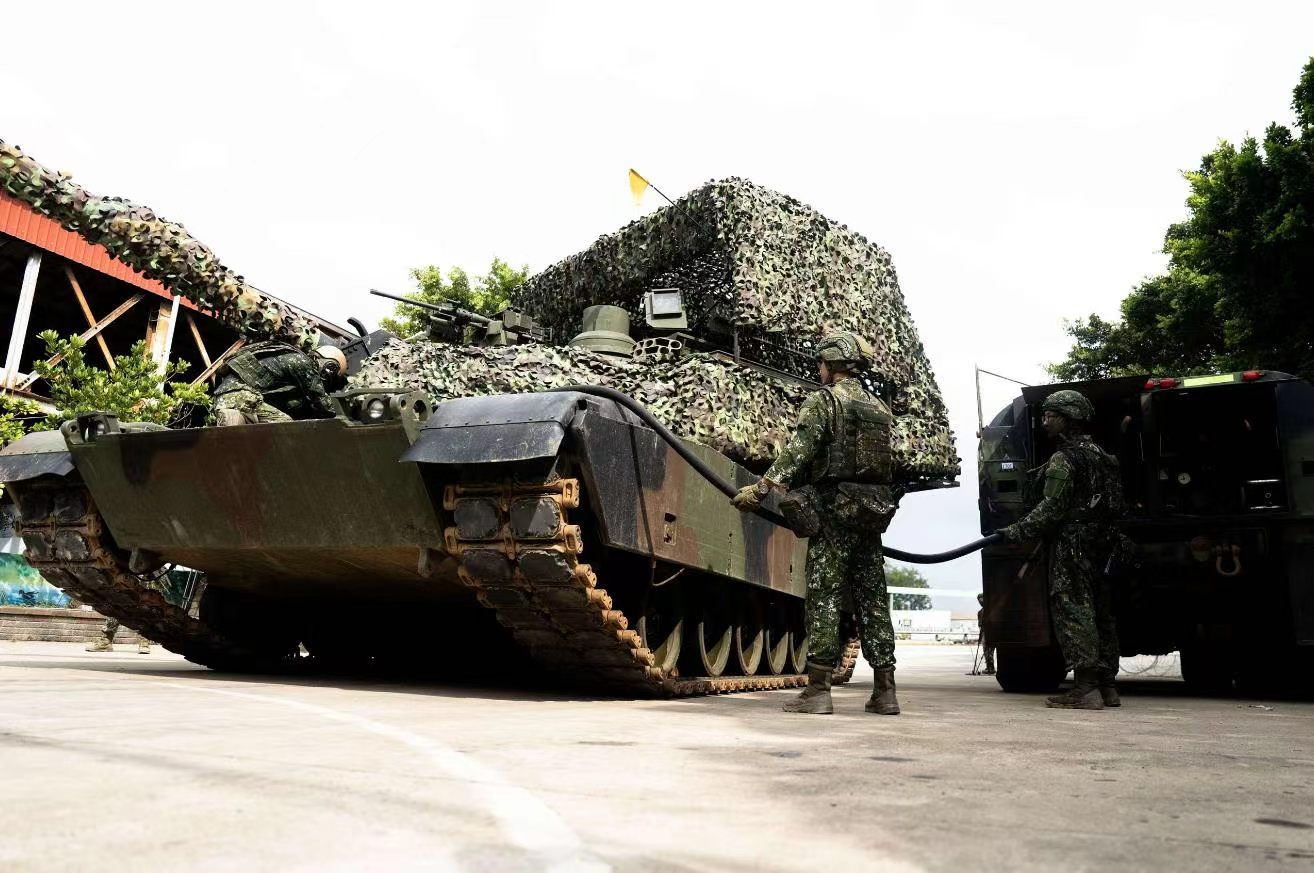M1A2T坦克2026年8月10日的“汉光42号”演习期间，台军M1A2T艾布拉