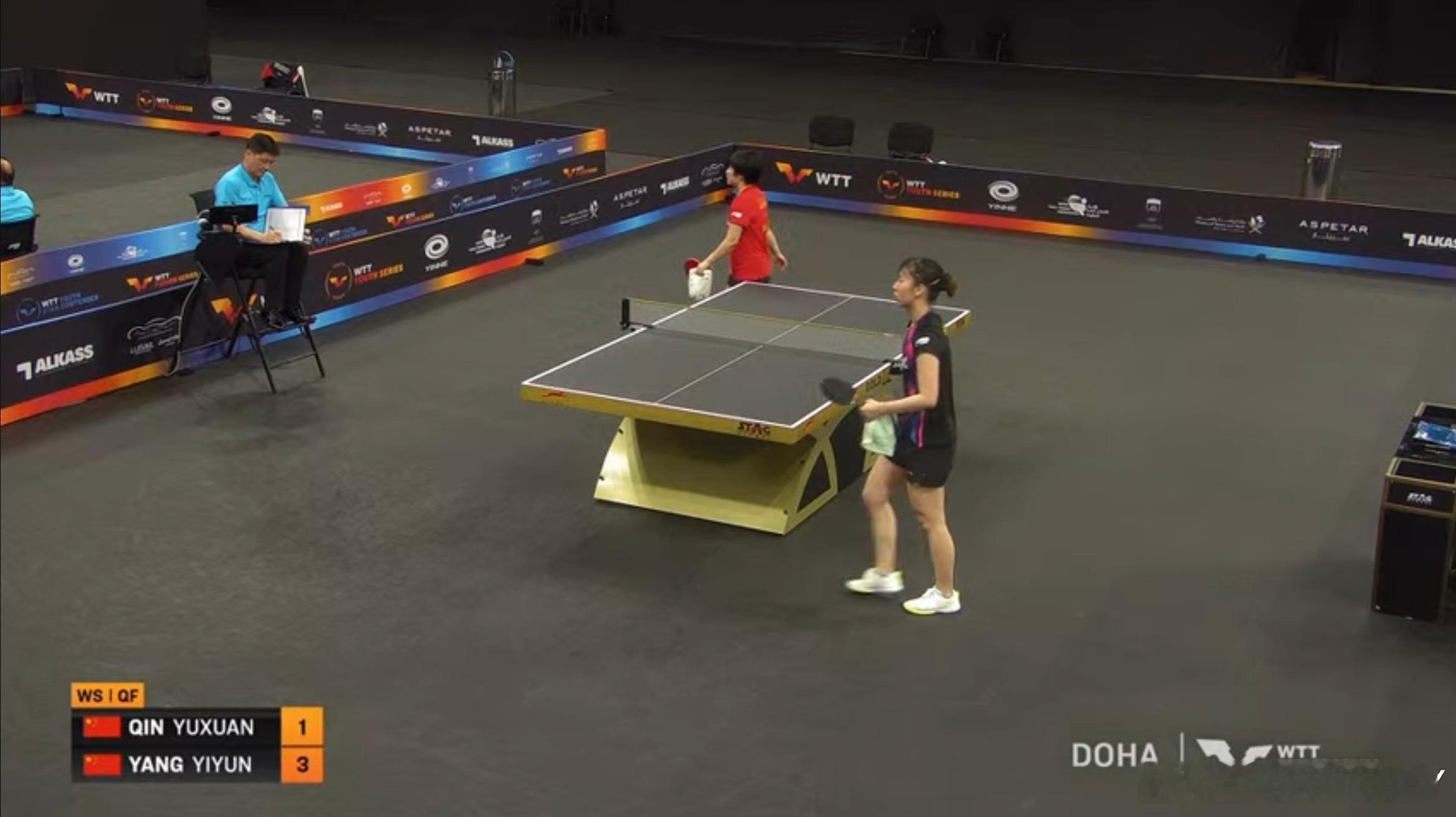 2026wtt多哈支线赛女子单打8-4杨屹韵3-1覃予萱（3-11 11-7 1