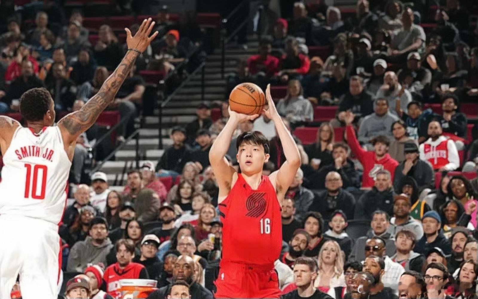 杨瀚森今天在开拓者对火箭队的比赛中，获得了13分钟的上场时间，5投1中得到2分1