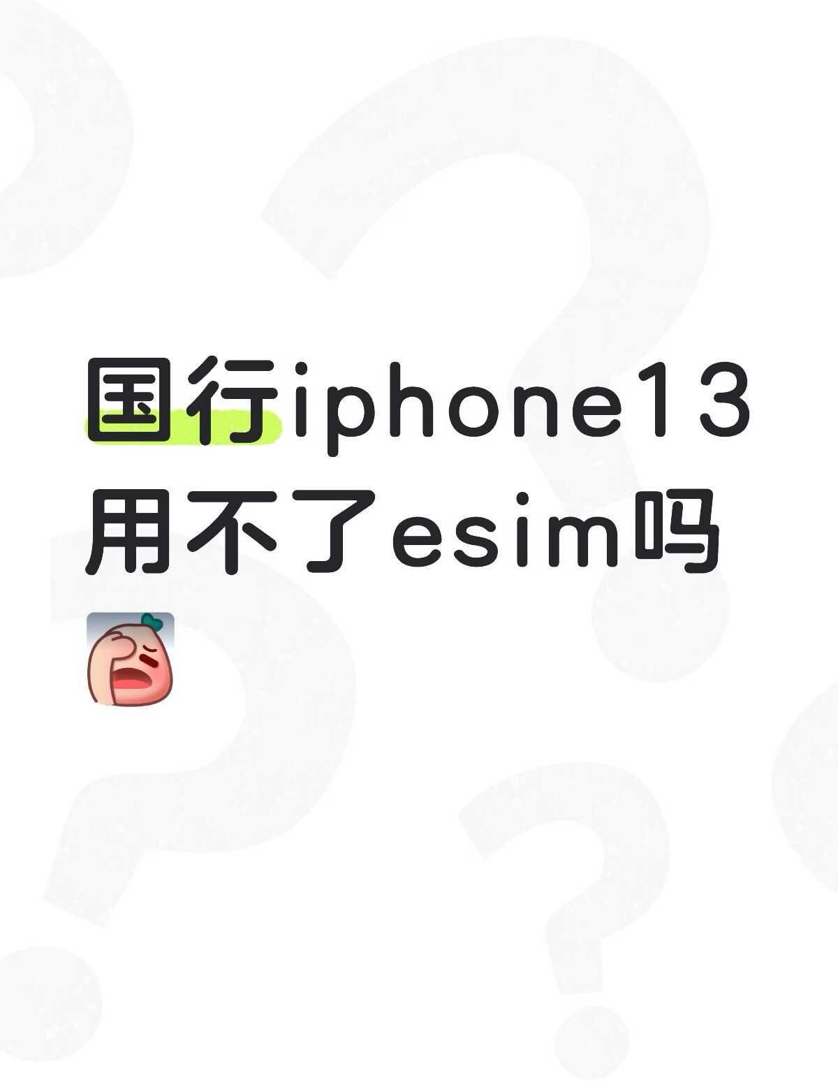 国行iPhone13真的用不了esim吗
我把我的香港手机卡转成了esim，然后