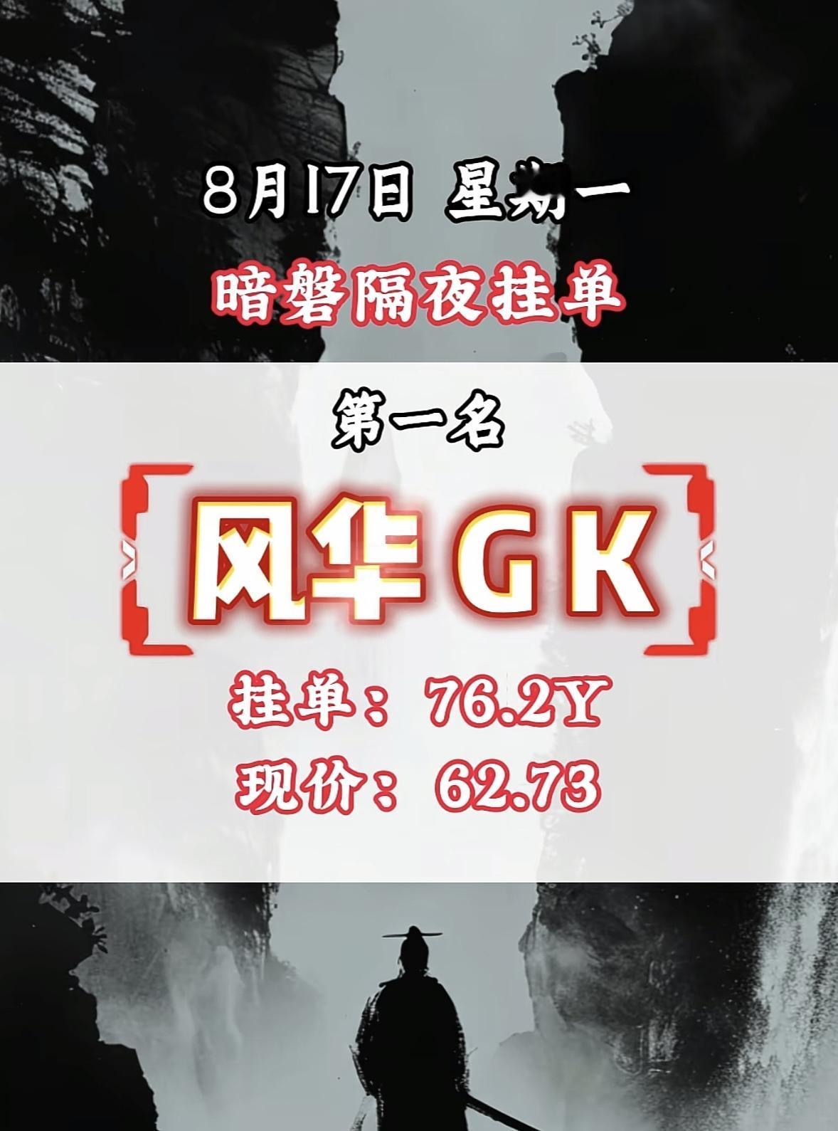 8月17日周一暗盘隔夜挂单排行榜，有研新材现价50.78，挂单36.7亿股票信息