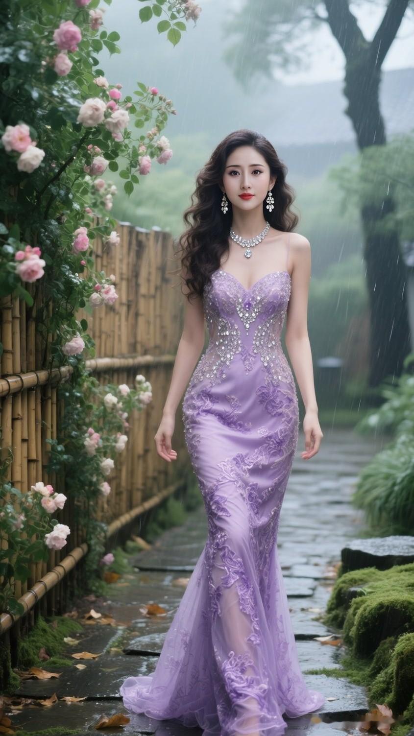 💜烟雨江南紫裙｜氛围感拉满的优雅瞬间     紫裙暖光氛围 紫裙氛围感大片 梦