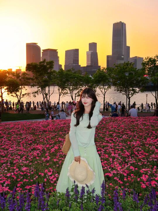 5.1实拍！前滩的花海日落美到封神了！