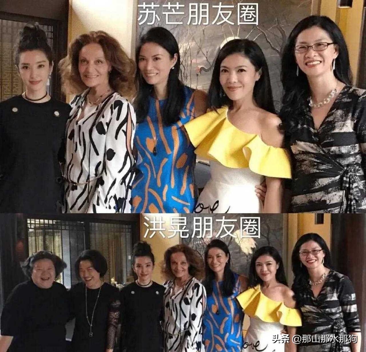 洪晃和苏芒还真不一样，这从洪晃在光鲜亮丽的场合，和大明星们合影的态度就能看得出来