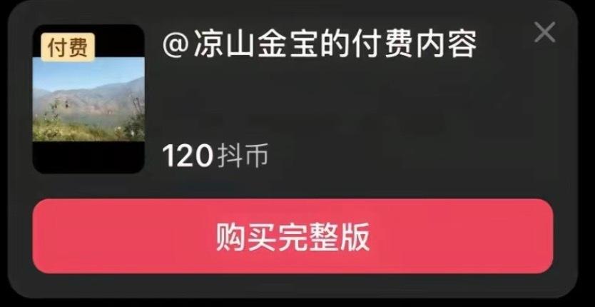 #抖音测试付费短视频# 据网友透露，抖音最近出现了很多付费视频，只能免费观看前几