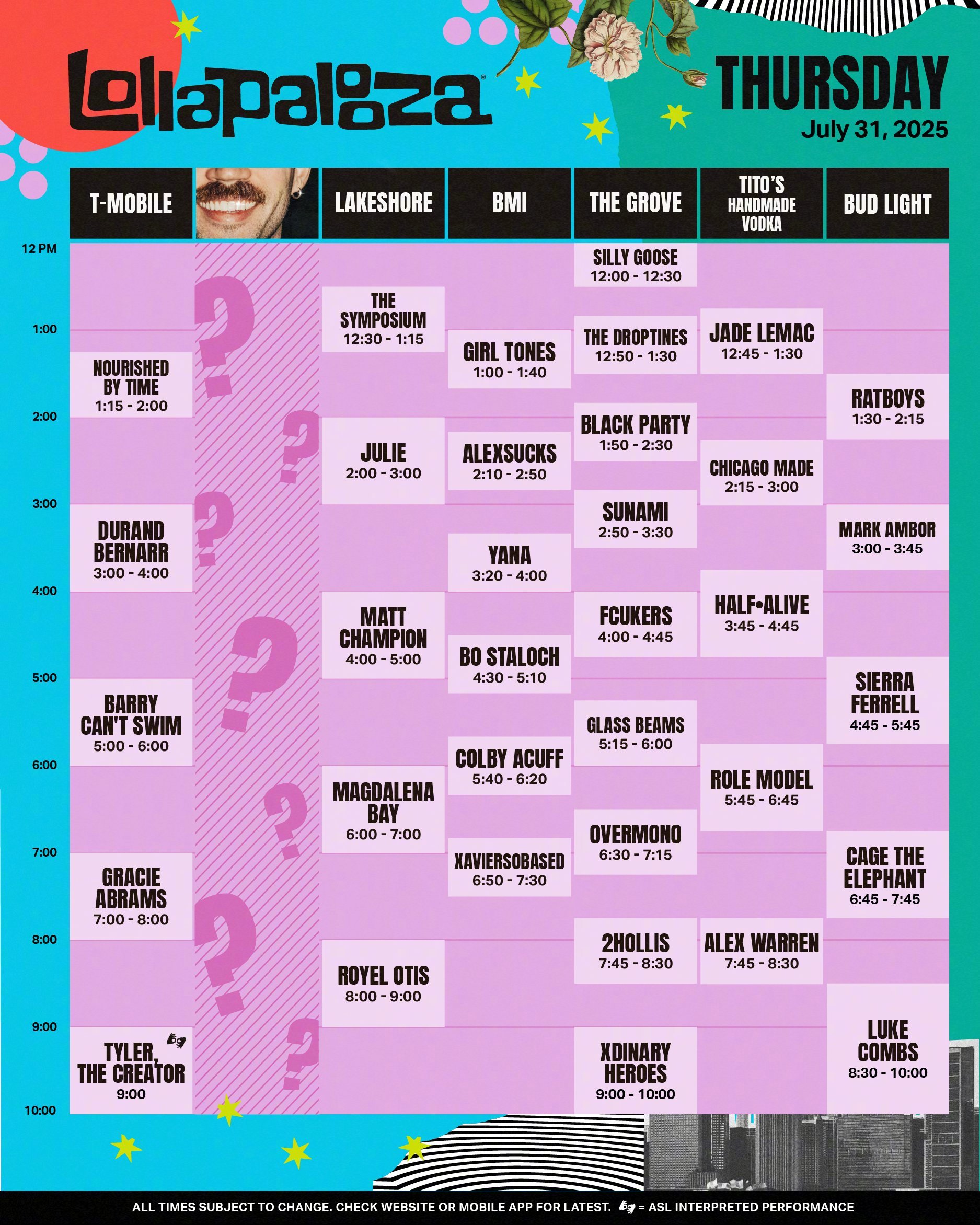 【Theqoo】将于7月31日~8月3日举行的2025 Lollapalooza
