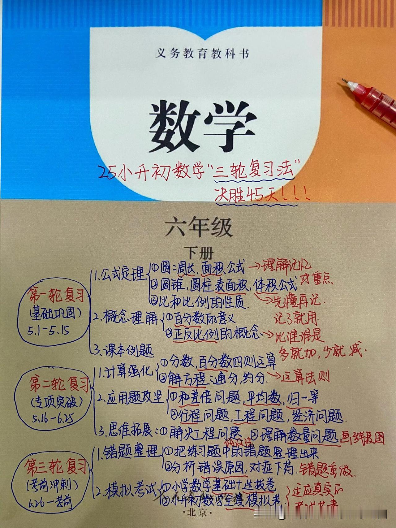 被六下家长问麻了的小升初数学3轮复习法‼️