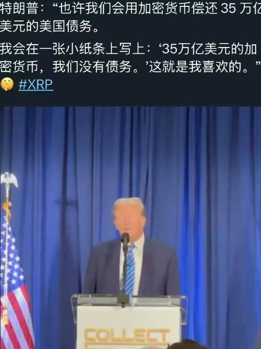 特朗普:“也许我们会用加密货币偿还 35 万亿美元的美国债务。

我会在一张小纸