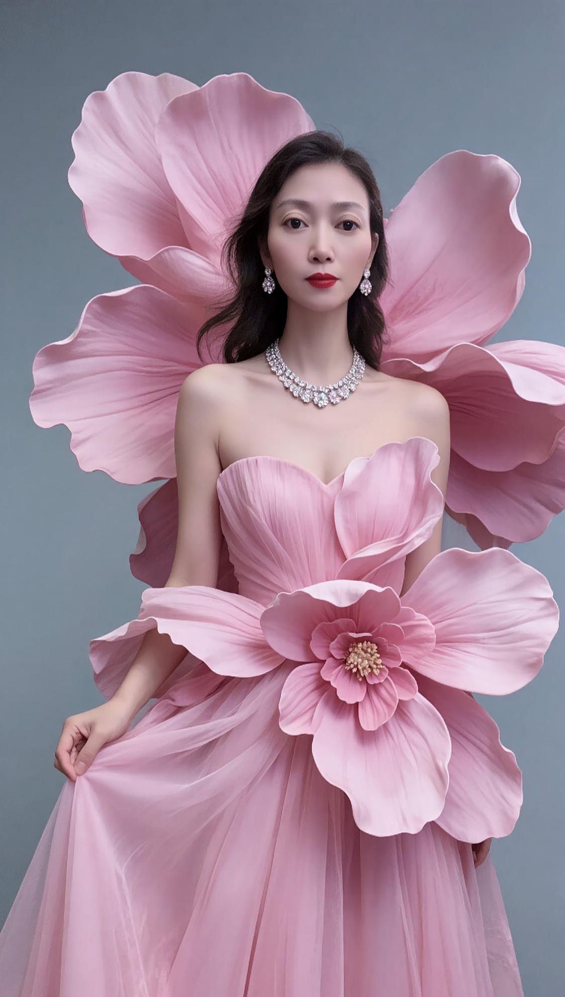 AI粉花感写真 抖音ai创作