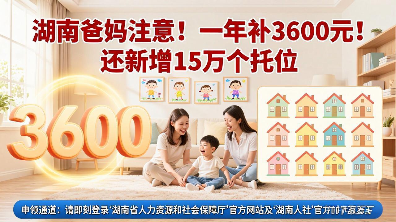 湖南爸妈注意！一年补3600元！还新增15万个托位，带娃省钱的好事来了

养娃最