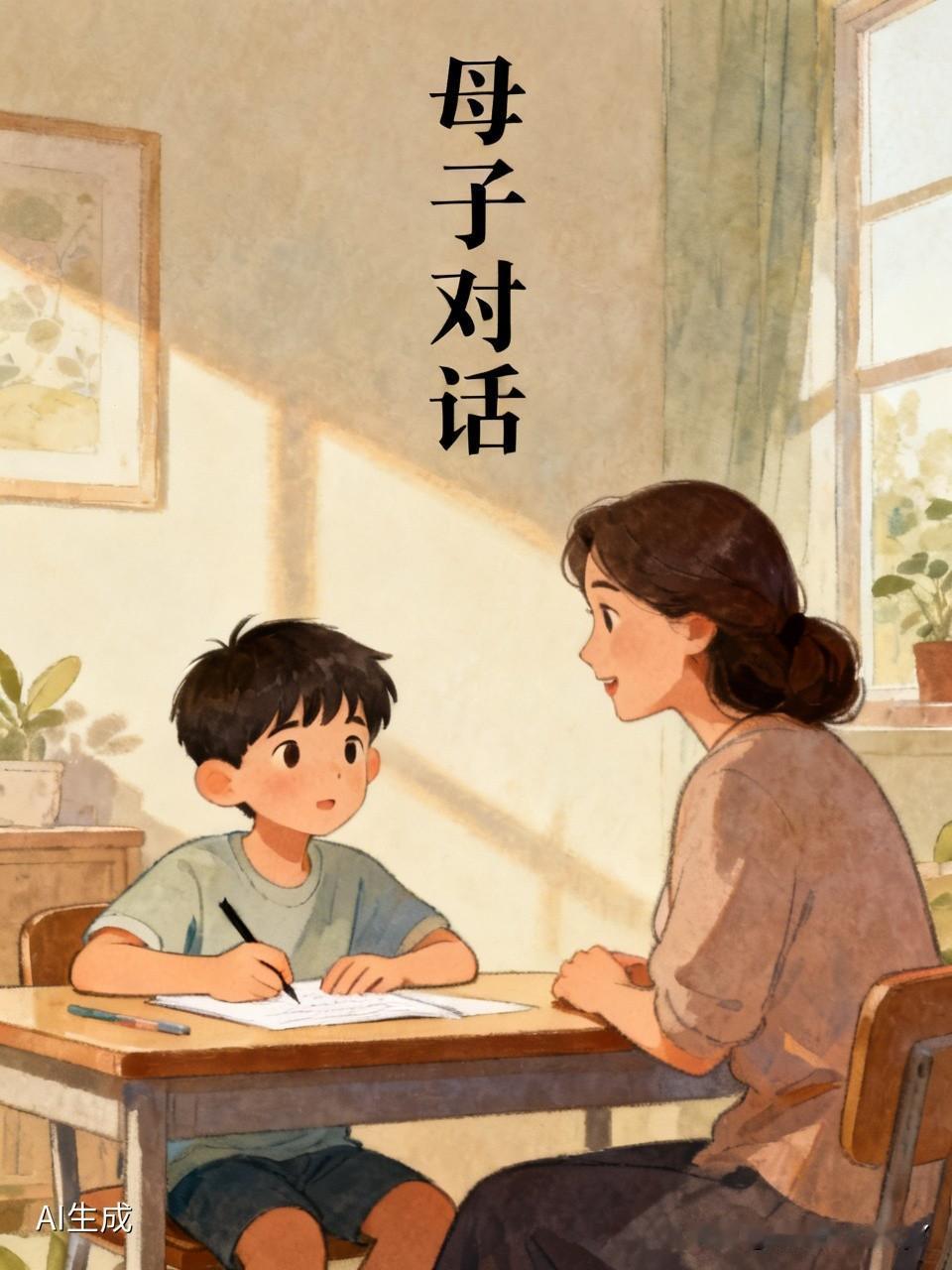 来听听这对母子的对话，特别逗。
在家里，儿子正忙着做作业，妈妈在一旁问儿子：“等
