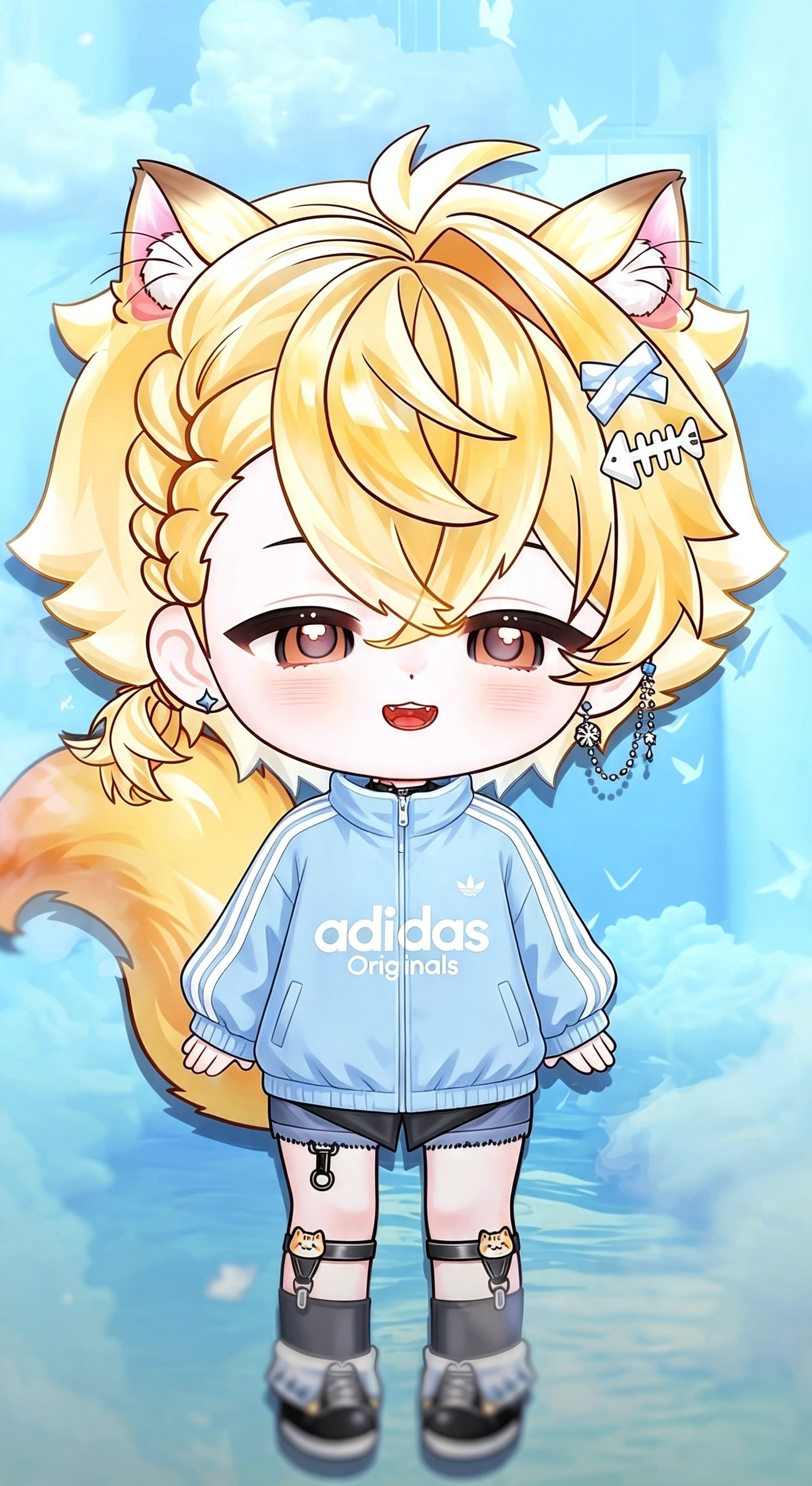 哥哥能穿的我们猫儿也能穿≽^ ⦁ ⩊ ⦁ ^≼ 