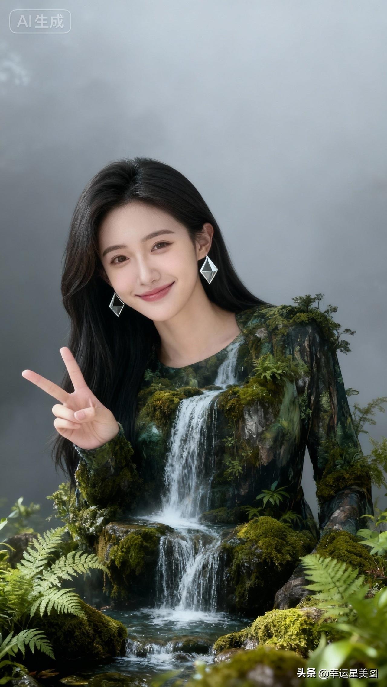 “自然与时尚的完美融合，瀑布连衣裙，带你走进梦幻森林！”🌳💦👗