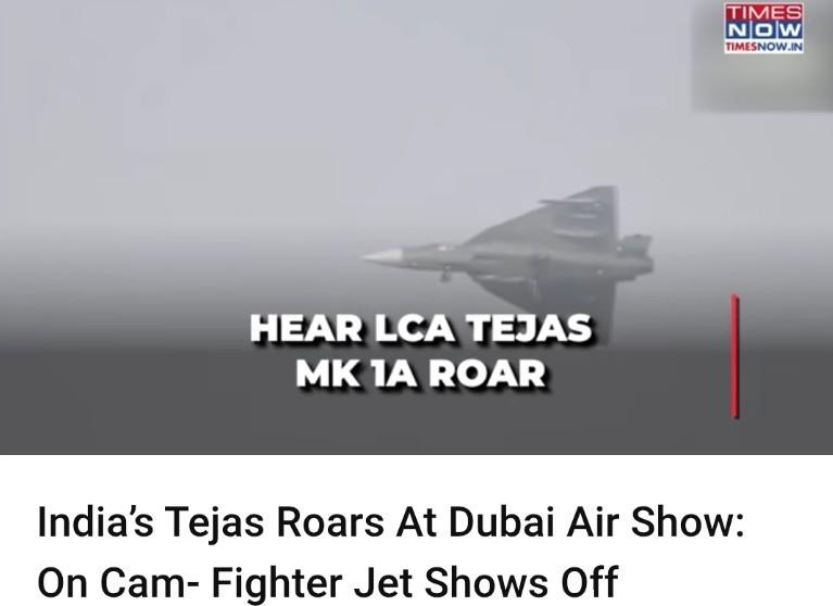 这是11月20日，光辉战机坠毁前一天，印度媒体报道的《光辉战机在迪拜航展上大放异