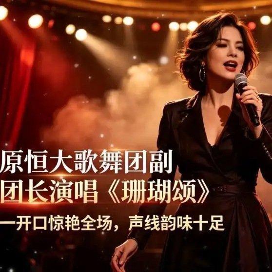 《原恒大歌舞团副团长演唱《珊瑚颂》一开口惊艳全场，声线韵味十足》播放量：4023