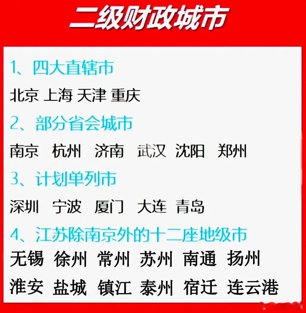 为什么叫江苏十三太保？因为13市都是二级财政，无需上交省里，全国独一份了！省会南