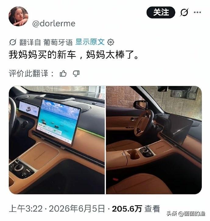 真是一则让人啼笑皆非的国际笑话！一个巴西小姐姐高高兴兴在X上晒自己妈妈刚买的吉利
