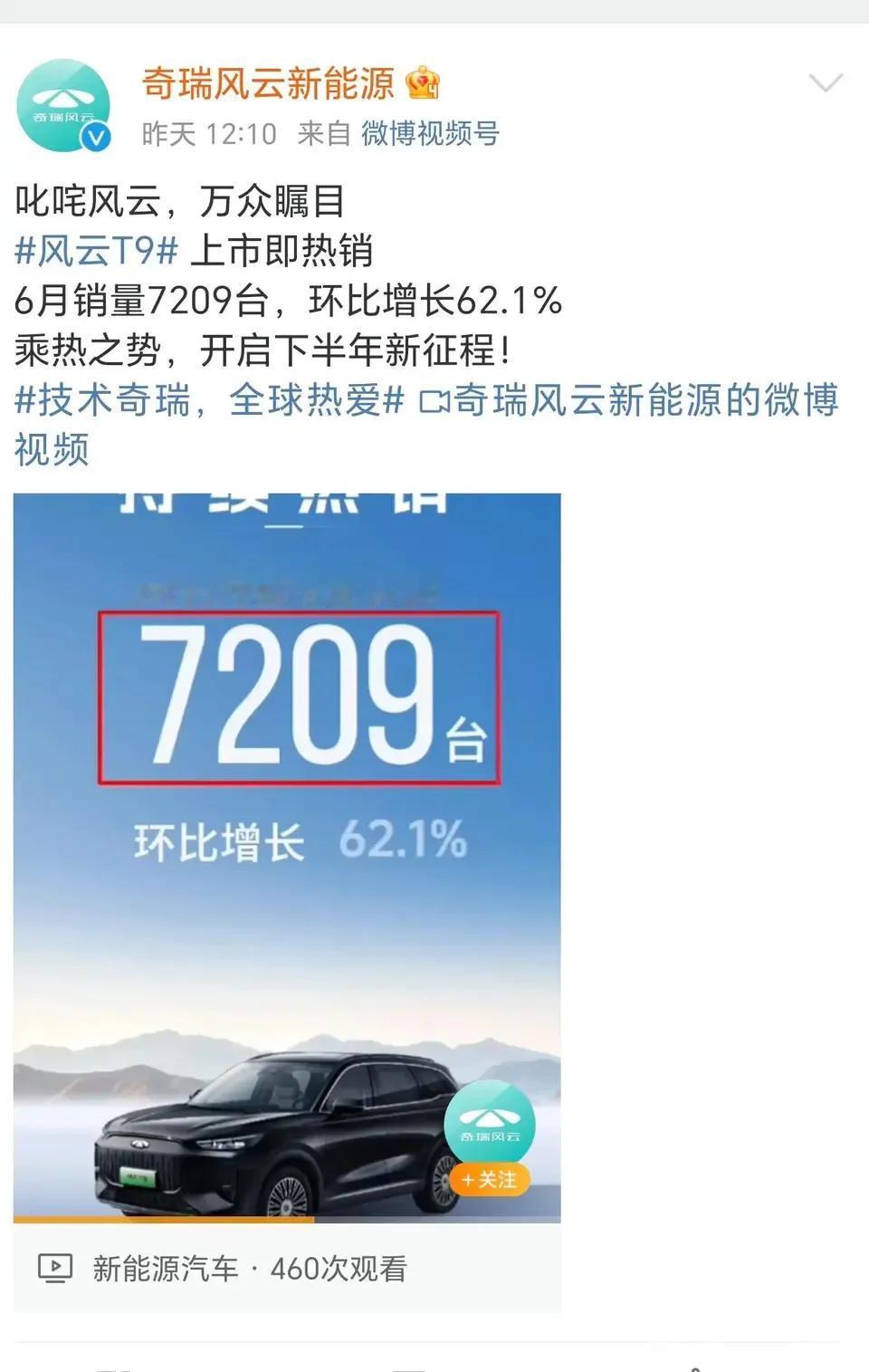 风云T9六月份直接干到了7200，感觉保养政策改一改，七月销量得翻倍暴涨啊！大家