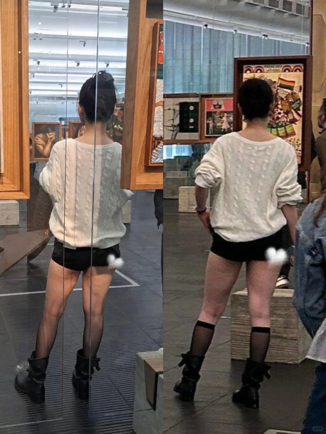柳智敏两年偶遇图对比，真的好美 ! ​​​