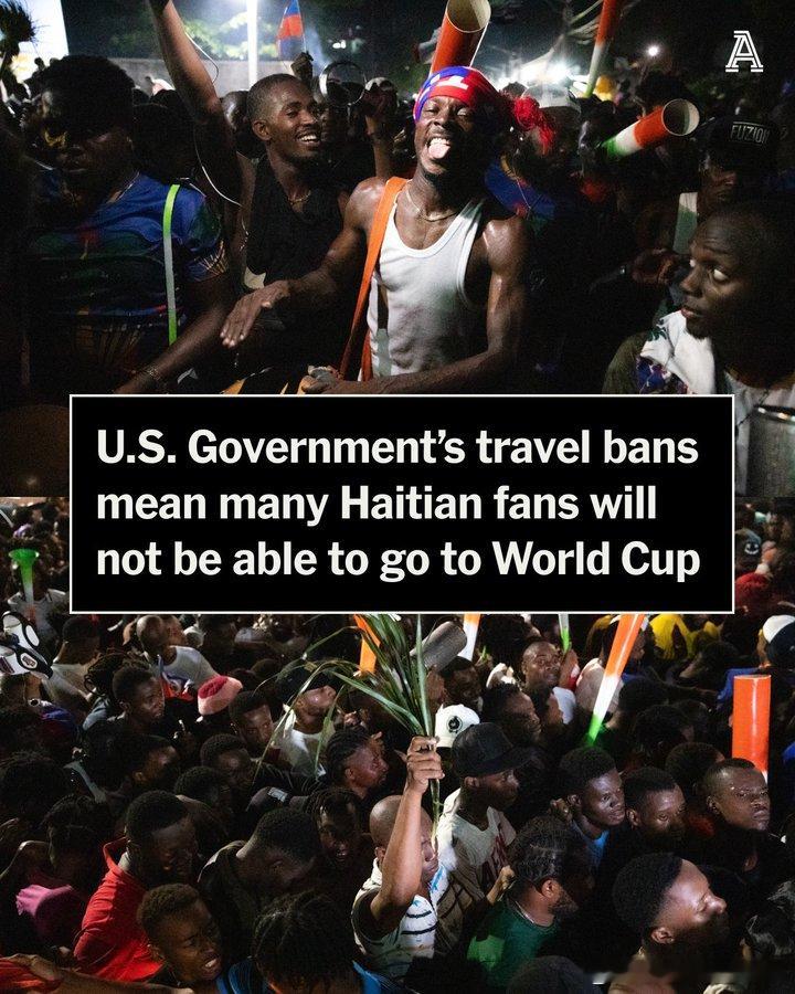 TA：海地已获得世界杯参赛资格，但海地本国球迷可能无法去看世界杯。因为根据美国最