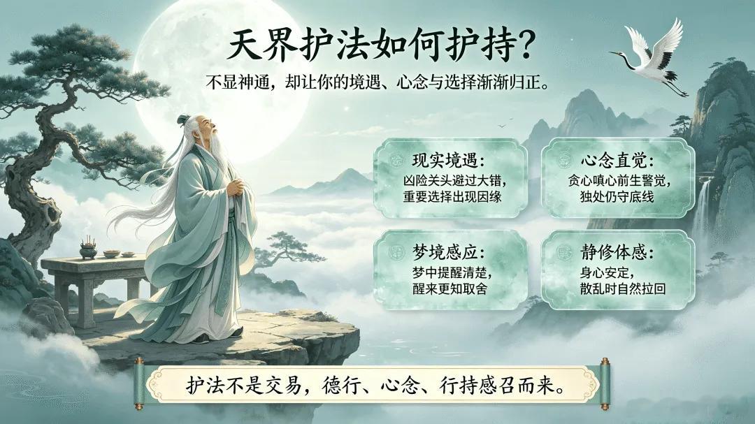 微博问道学道入门每日一道 我看不见神明，怎么分辨身边是否有天界护法护持？真正的天