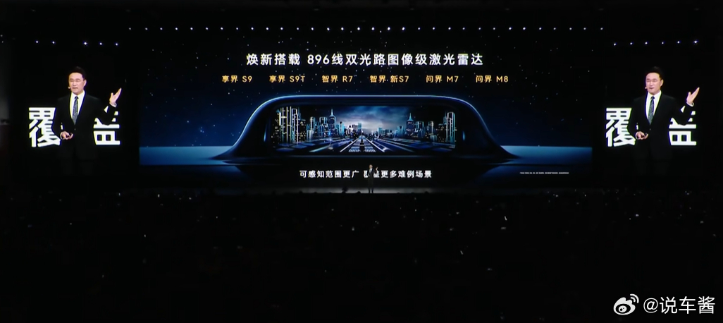 享界、智界、问界三款车都搭载896线的激光雷达 