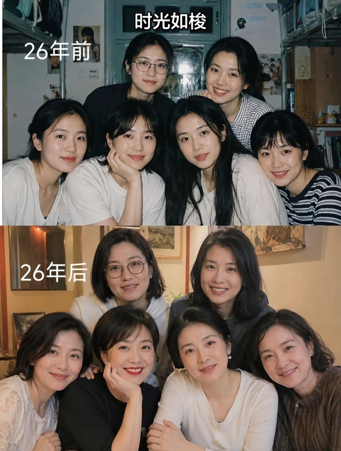 网友晒出舍友跨越26年的聚会照片，这个颜值在全国女生宿舍里面算是顶尖了吧，更让人