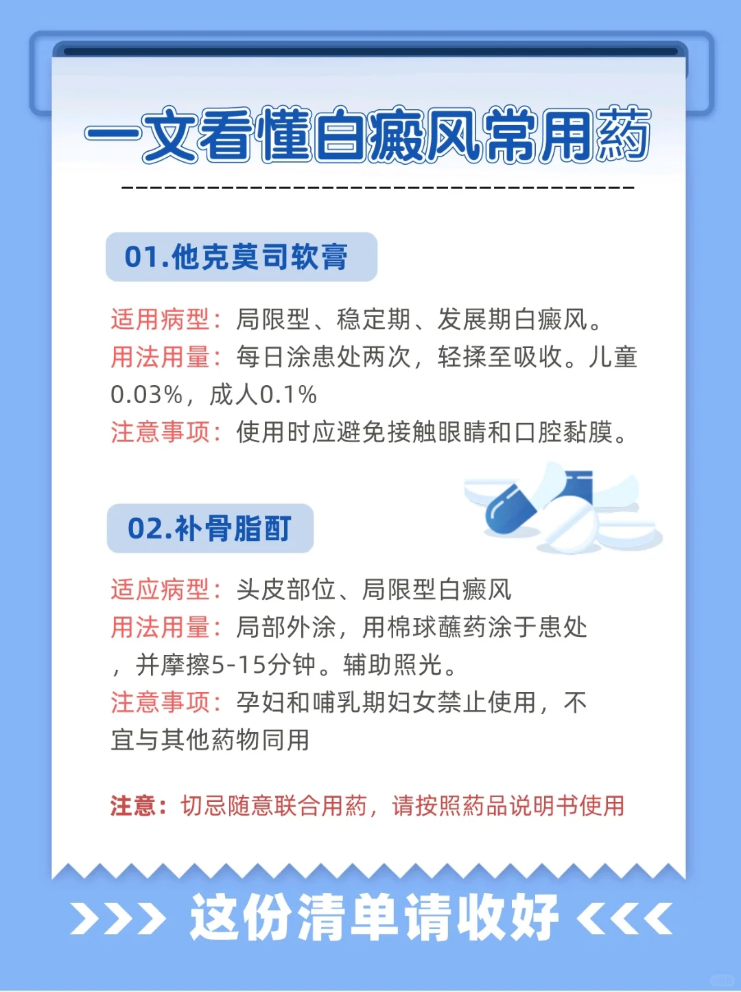 一文看懂👀白癜风常用⭕️，你知道几个？