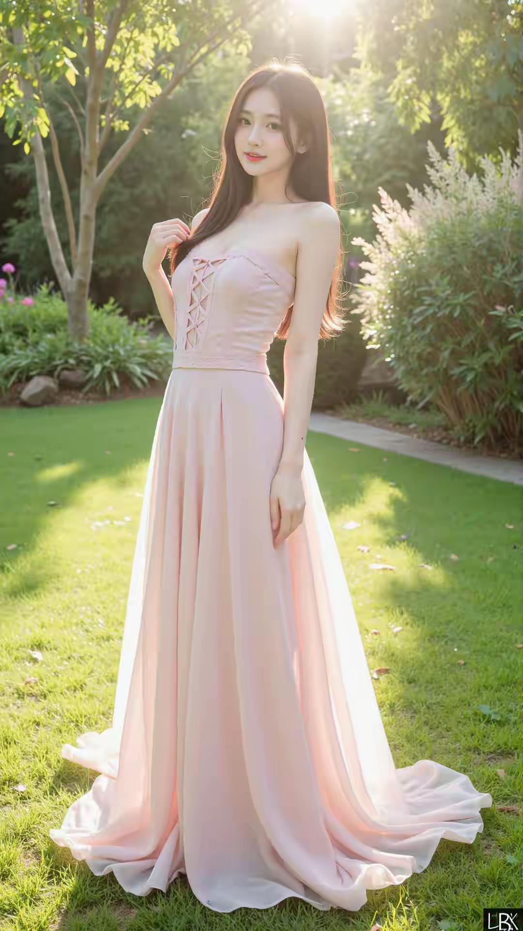 温柔仙气粉色长裙全解析🌸
一共四款同色系氛围感礼服裙，都是柔雾裸粉色调，温柔又
