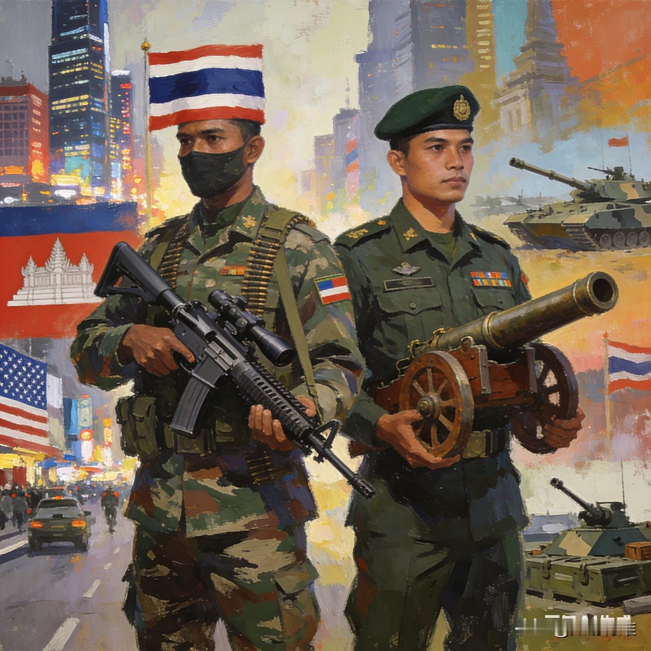 核心结论：泰国武器来源多元且以美、中为主，柬埔寨则高度依赖中国，辅以少量俄、东欧