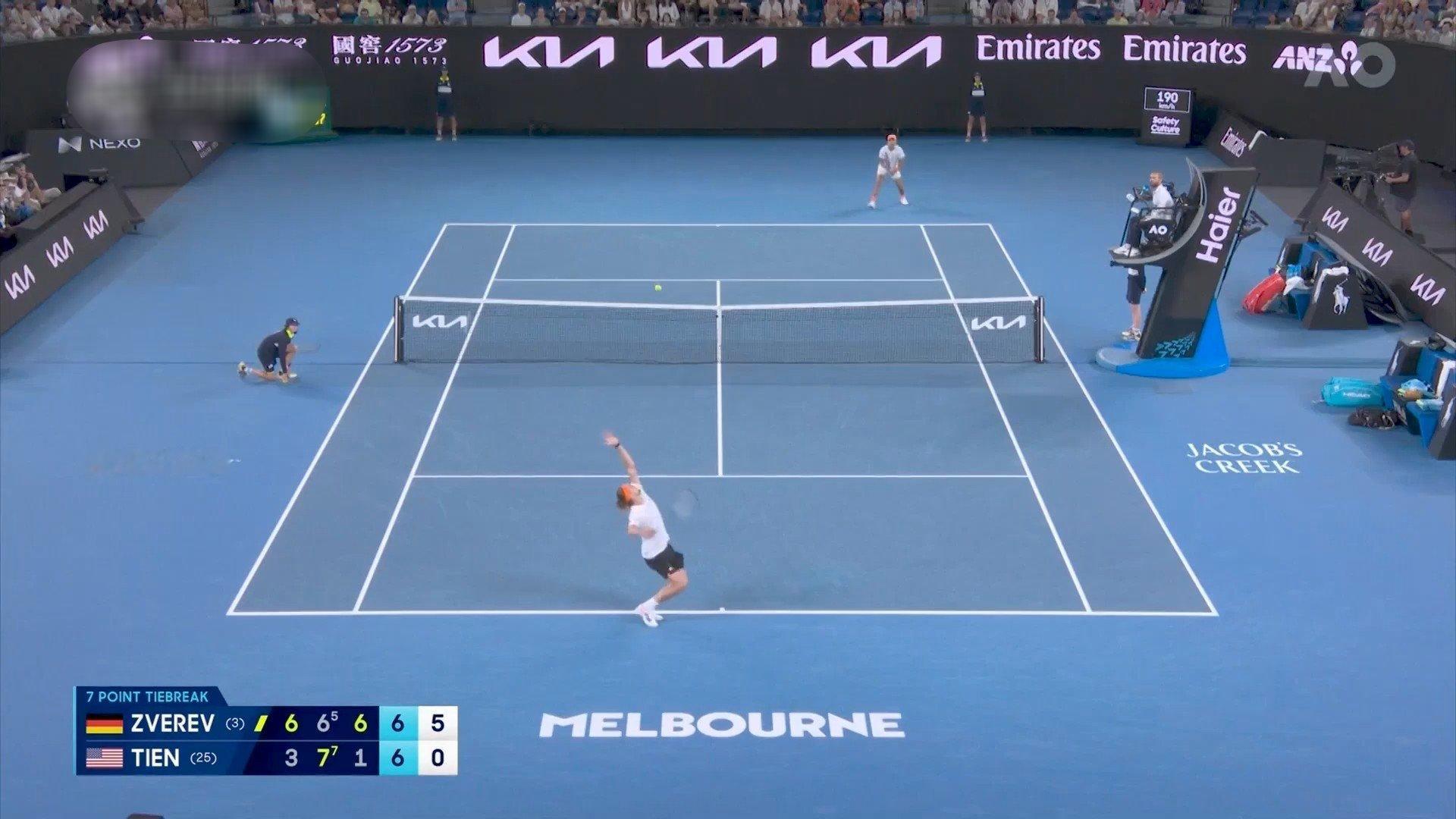 兹维列夫连续三年晋级澳网四强墨尔本赛场的精彩对决，兹维列夫鏖战四盘以6-3、6-