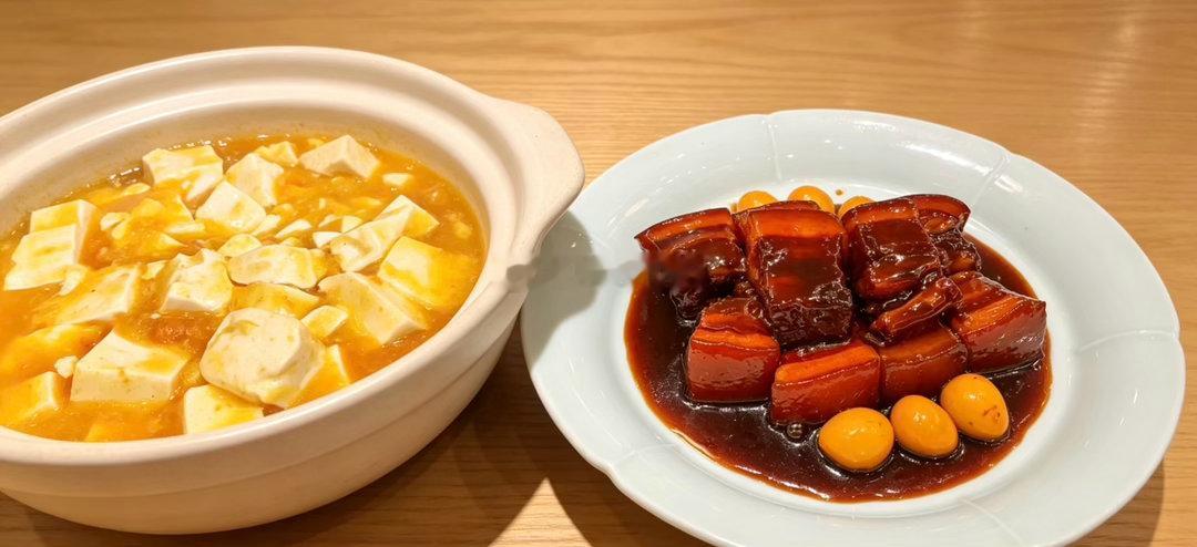 今日餐桌 | | 蟹粉豆腐～红烧肉～🍚╰(￣▽￣)╭恰饭恰饭岑先生[超话]美食