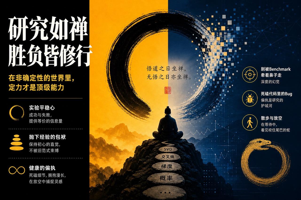 【AI研究的禅意：为什么性情比天赋更重要】

在AI圈，大家习惯了聊Token、