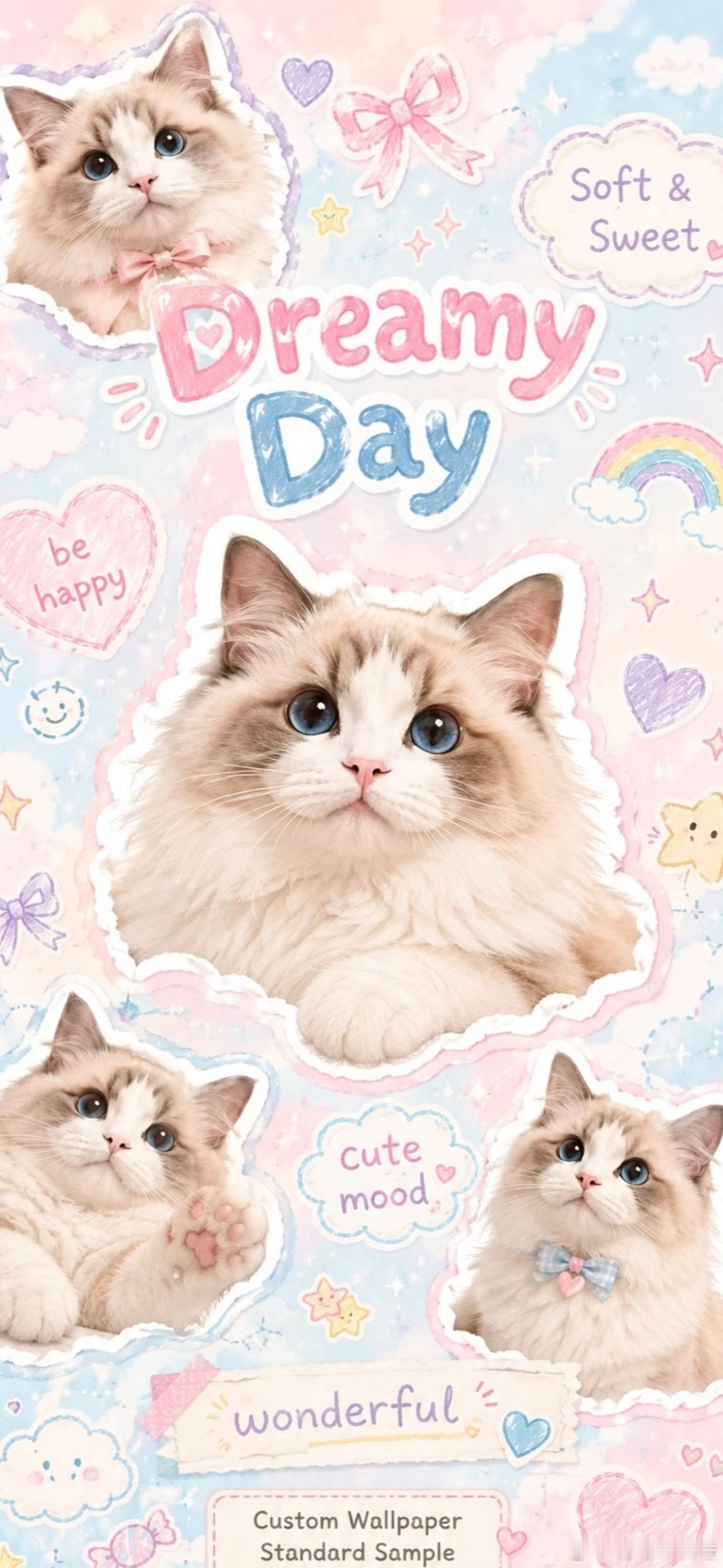 今日幸运猫咪治愈壁纸来袭祝你好运加倍 ，开心加倍 呀  专栏 · 超好看的壁纸呀