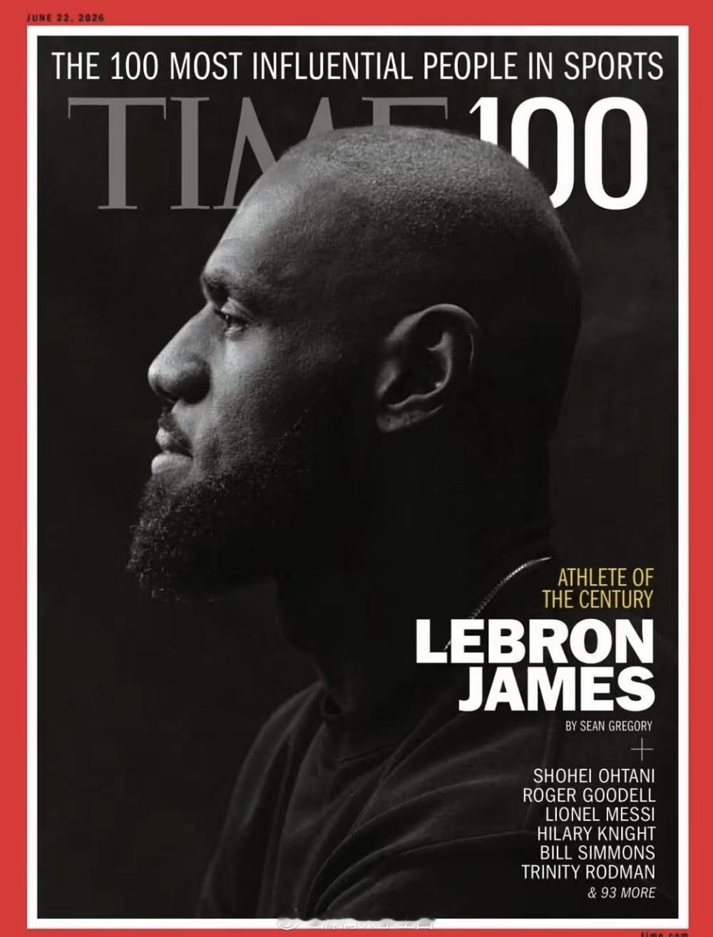 全球100大运动员，詹姆斯排名第一！成为《时代周刊》封面人物nba吐槽大会nba