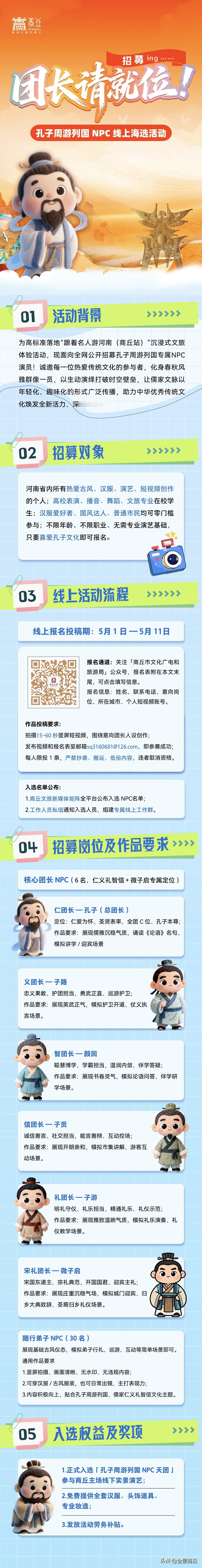团长请就位！孔子周游列国 NPC线上海选活动招募ing！（via商丘市文化广电和