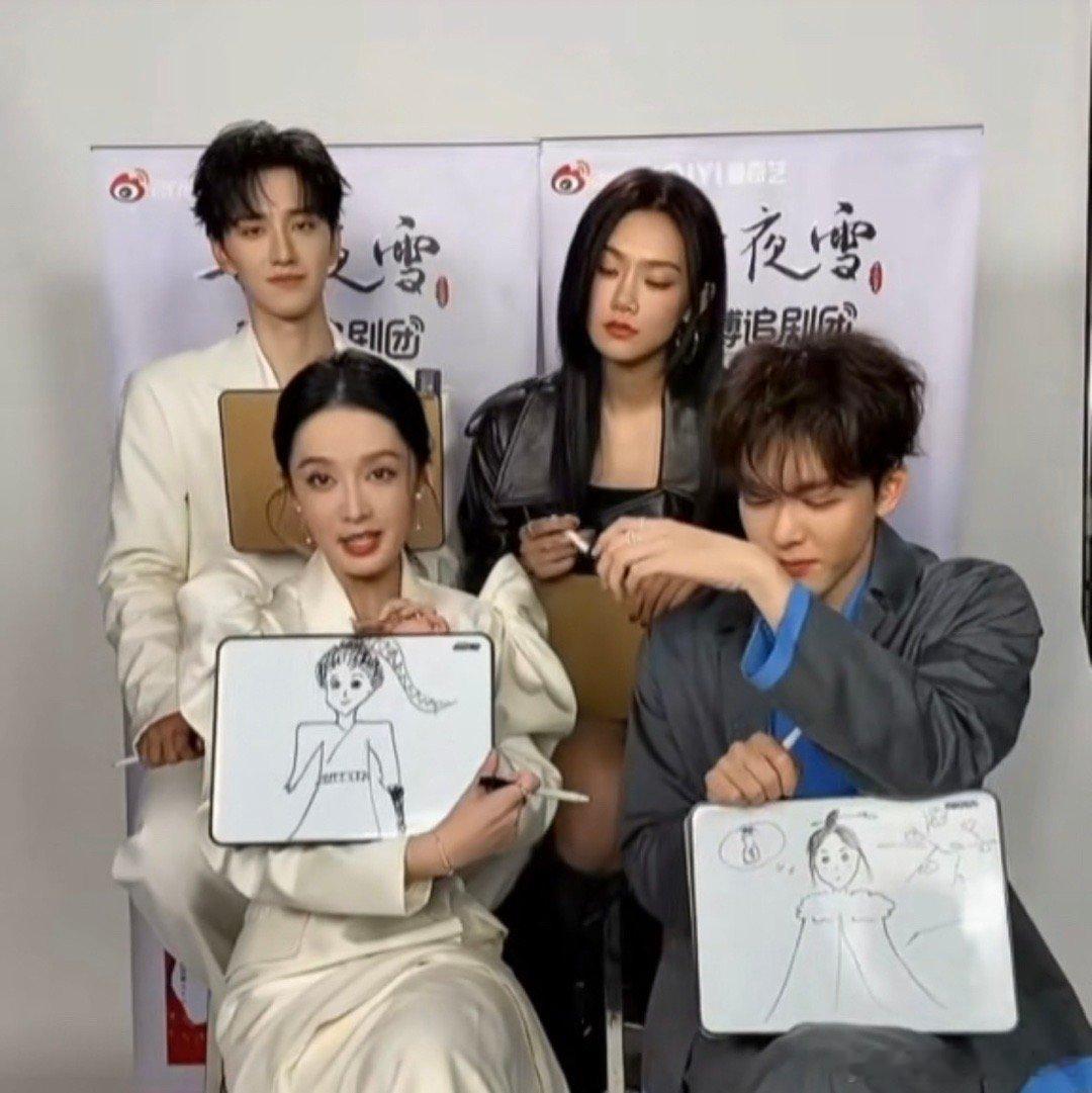 #李沁曾舜晞互画角色##李沁给曾舜晞画了直角肩# 李沁曾舜晞互画角色，李沁还给曾