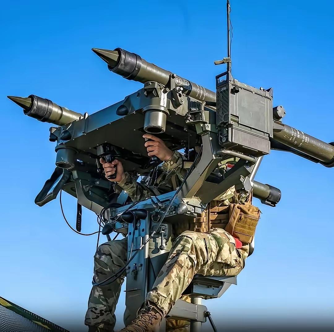 轻型双联装防空导弹发射装置，只需要靠一个人就能完成发射任务。
这种轻型防空导弹的