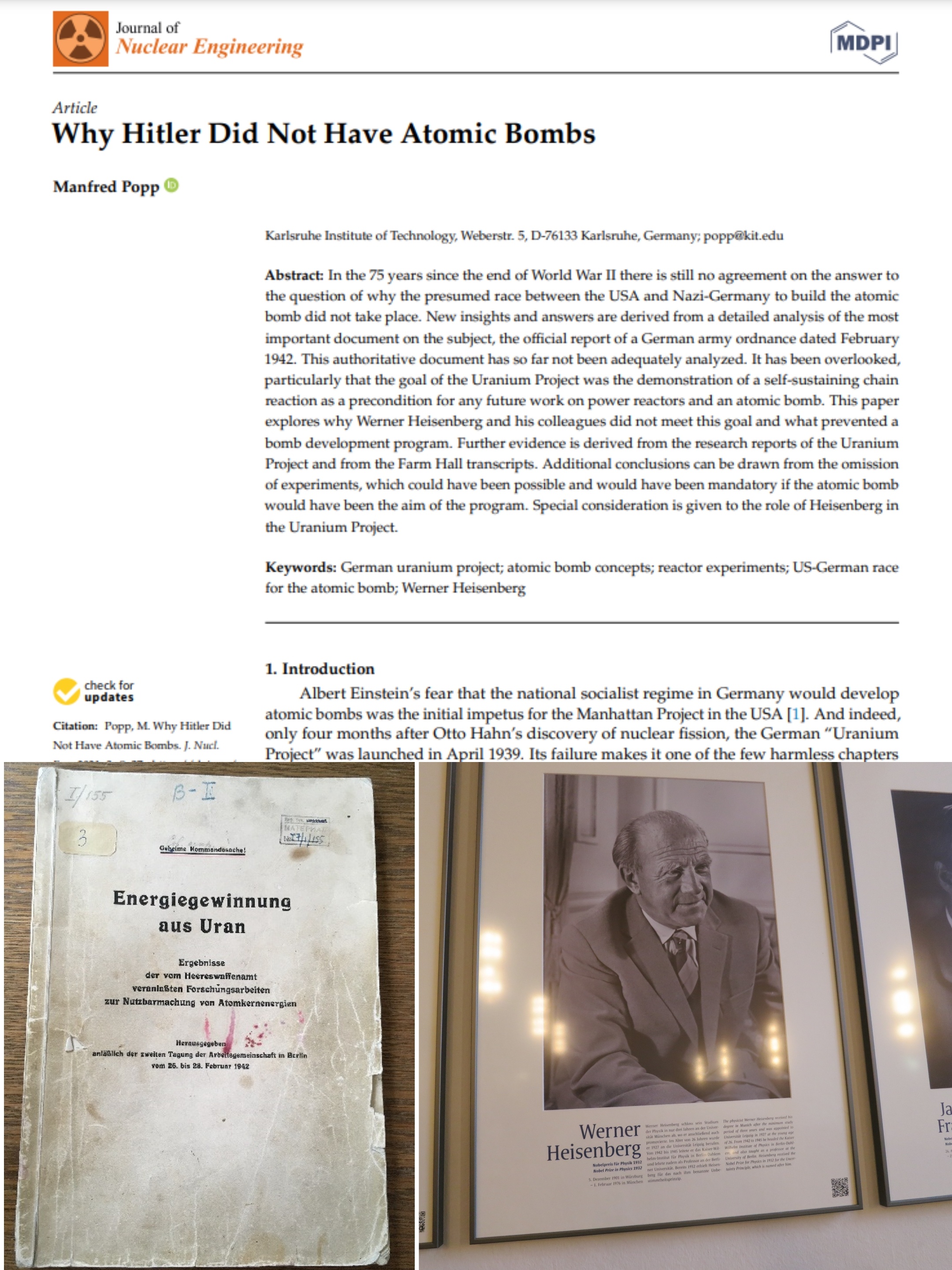 #二战德国为什么没有造出原子弹#简单说，很大的可能是德国物理学家故意不用心造原子