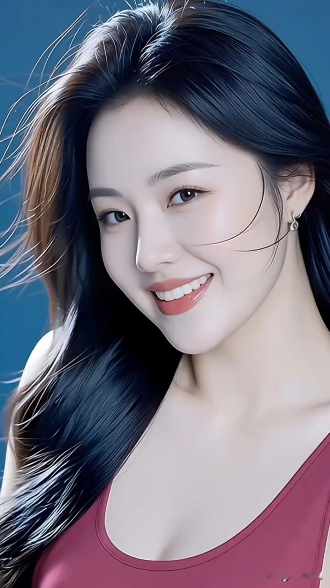 笑颜如花绽，春光满面生。